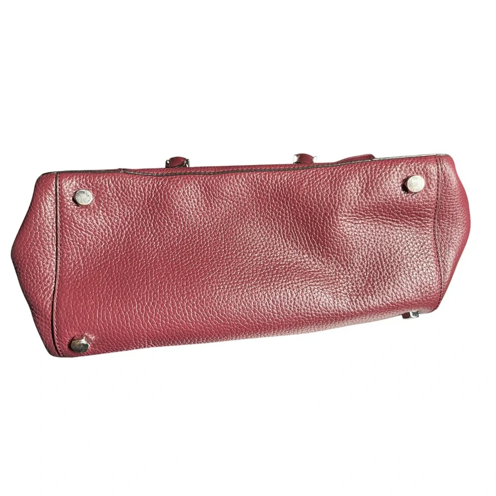 REBECCA MINKOFF Regan Satchel Bag Purse PORT PEBBLE LEATHER Burgundy 2-Way Strap